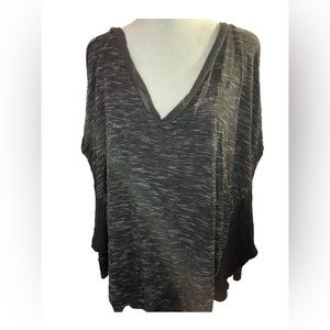 Women’s Anthropologie Paper Crane Top L Black-V Neck Lightweight Flowy